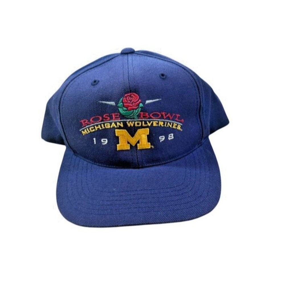 Vintage Michigan Wolverines Hat Cap Snap Back H Kap 1998 Rose Bowl NCAA Football